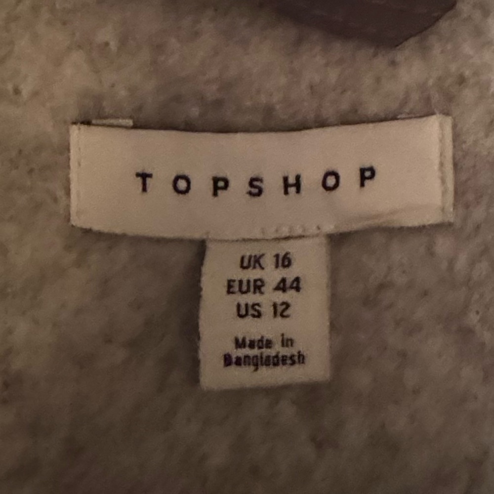 Topshop Double-Breasted Light Gray Wool Trench Coat - Picture 2 of 12